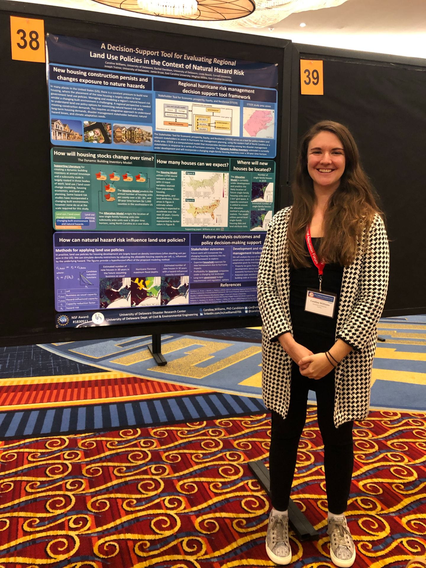 Caroline Williams presents her research at the National Adaptation Forum in Baltimore, Maryland on October 26, 2022. (Photo Courtesy of Caroline Williams)